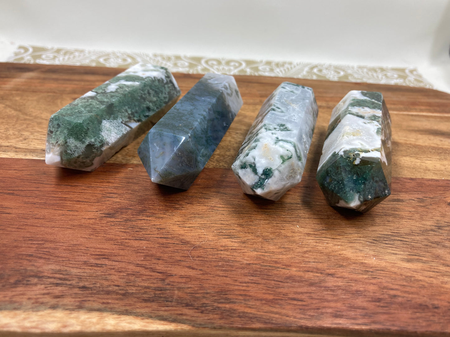 Moss Agate Double Terminated Wand