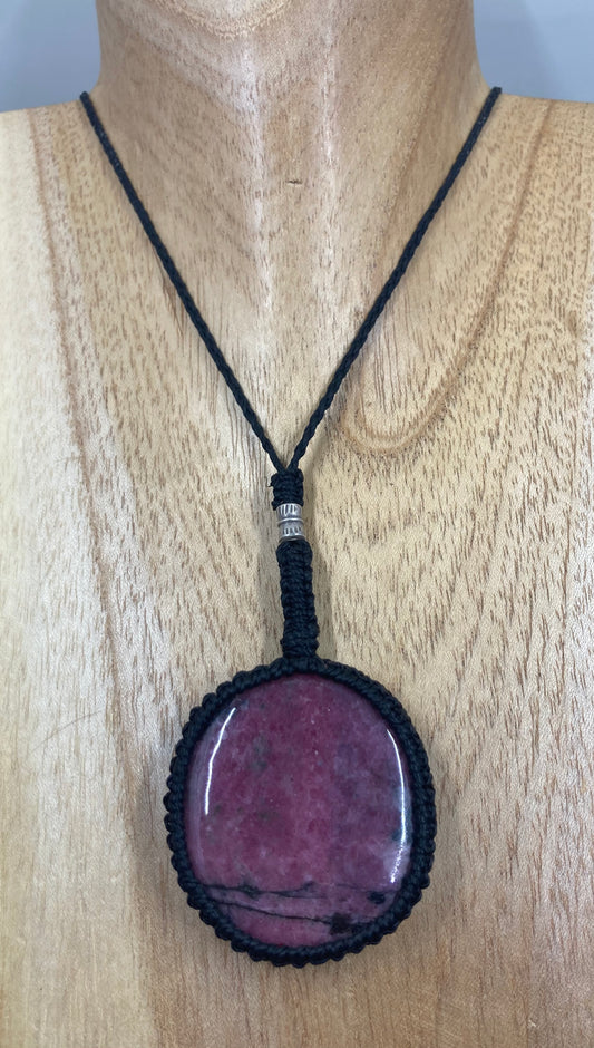 Rhodonite Macrame Necklace