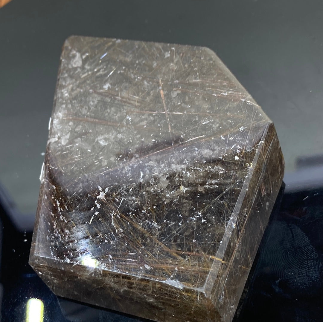 Copper Rutile in Smokey Quartz