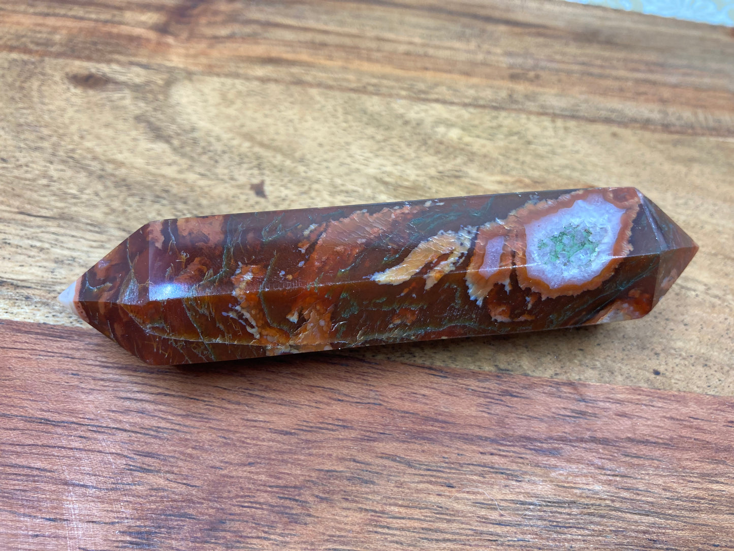 Red Moss Agate Double Terminated Point