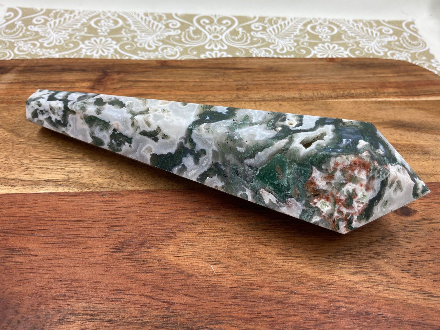 Moss Agate Wand