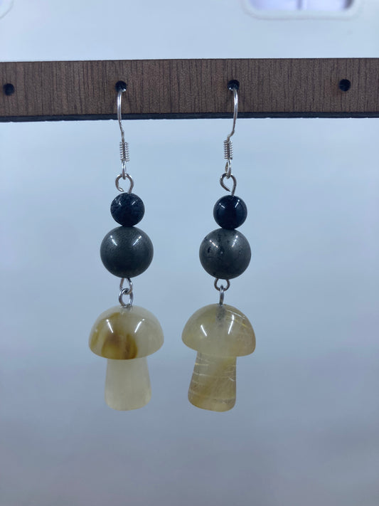 Golden Healer Mushroom Earrings