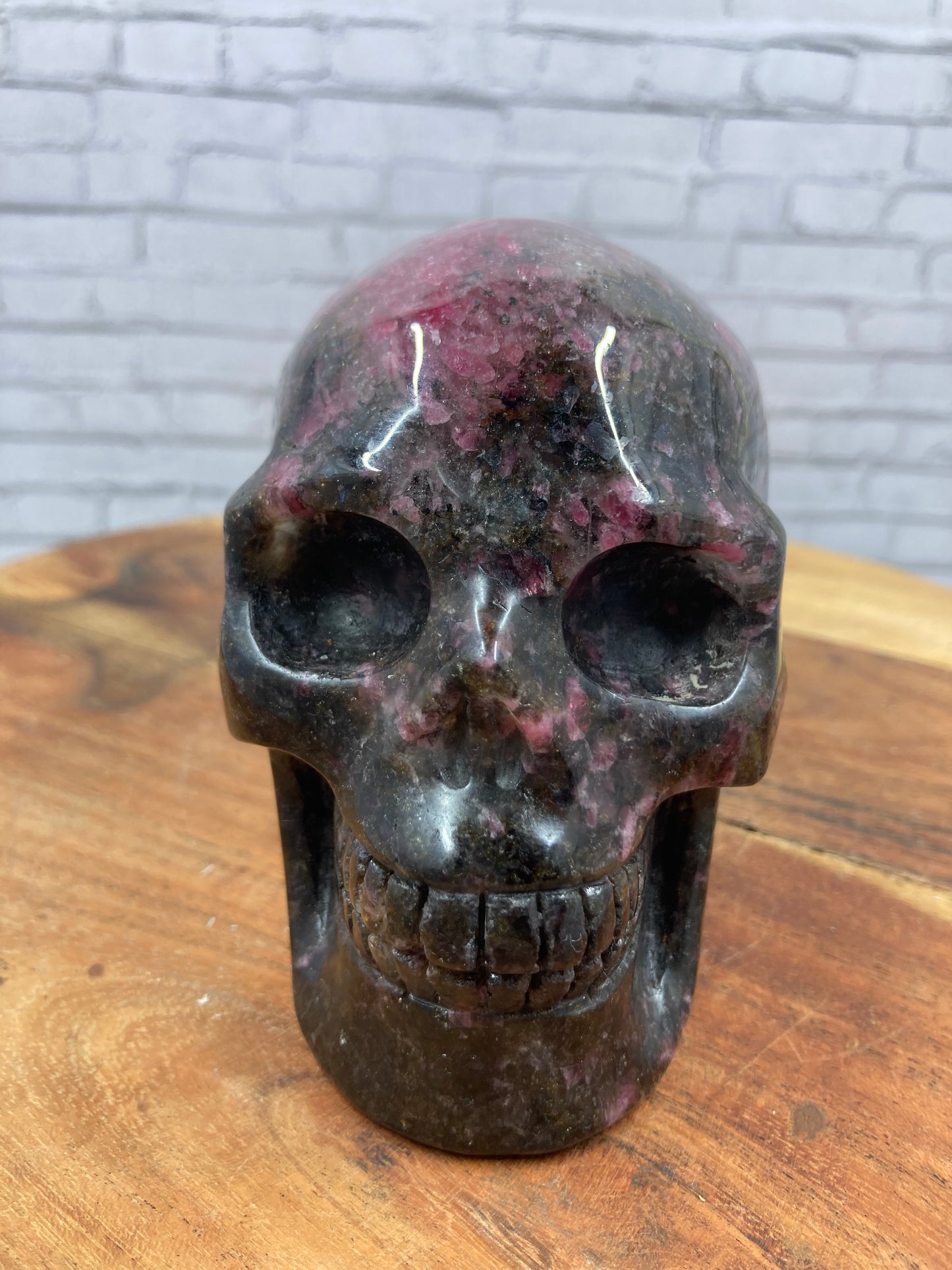 Rhodonite Skull