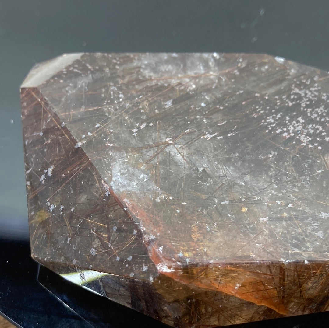 Copper Rutile in Smokey Quartz