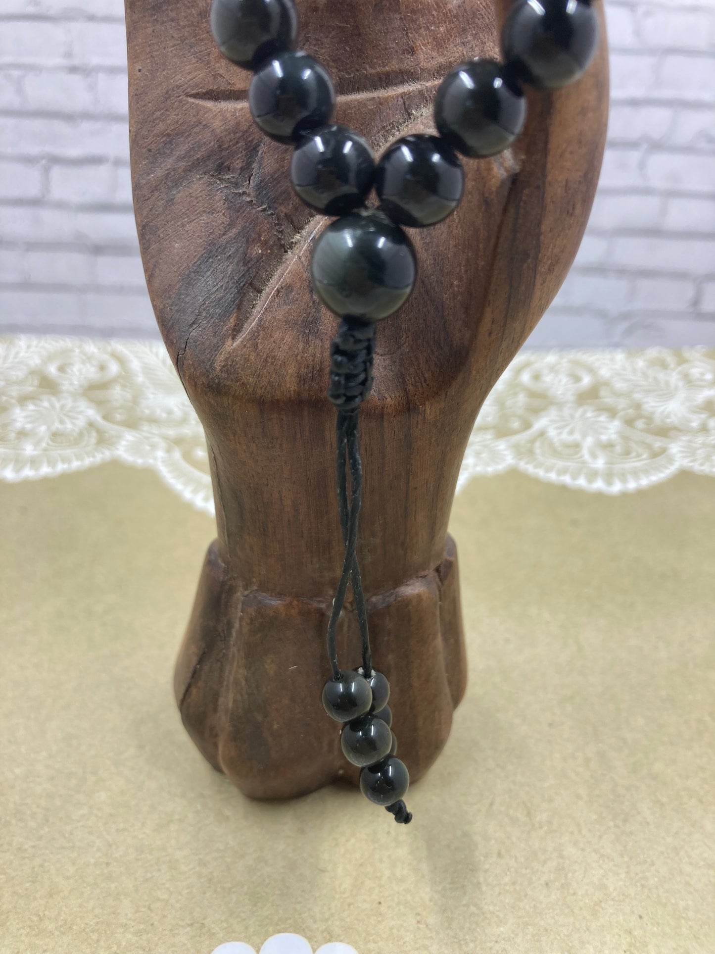 Rainbow Obsidian Worry Bead Bracelet