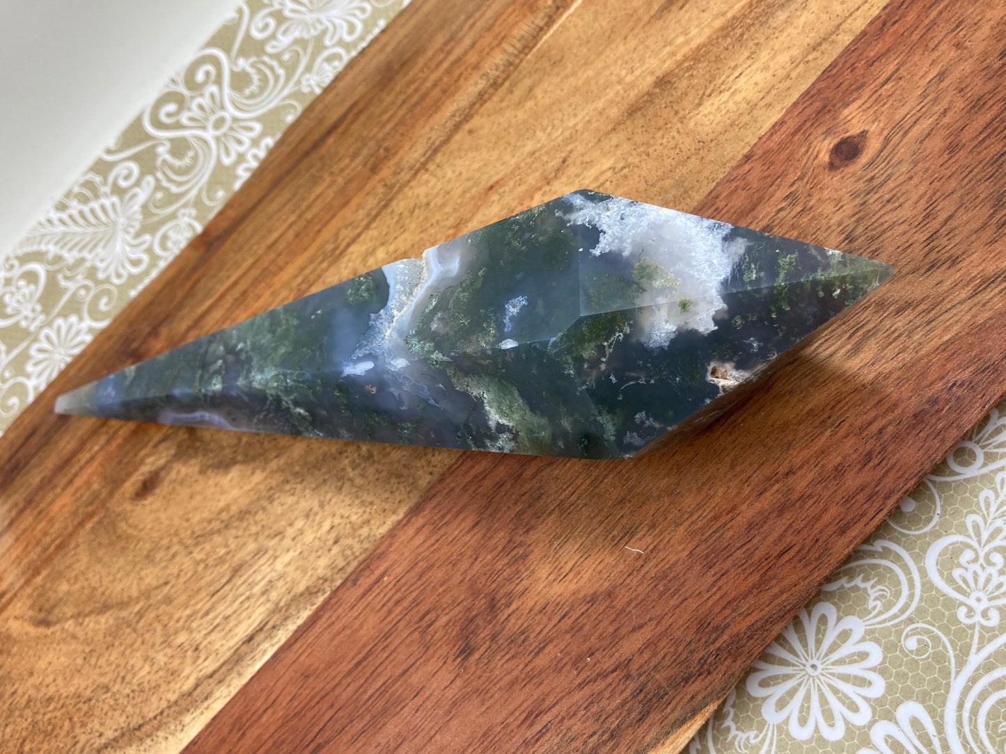 Moss Agate Wand