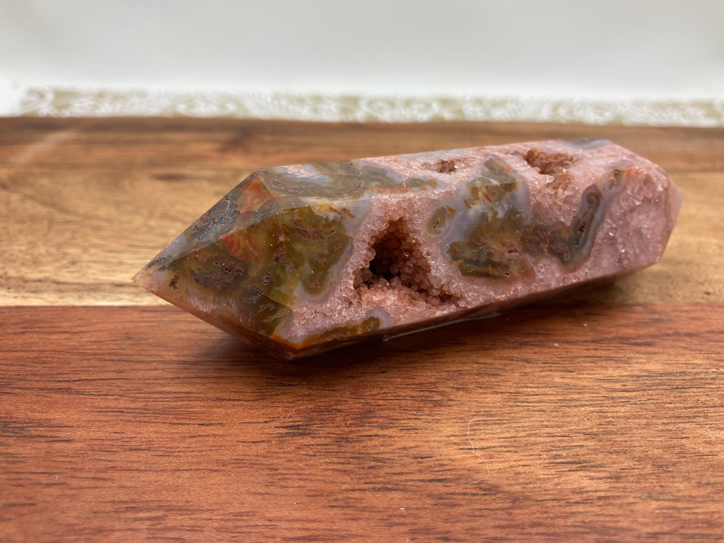 Red Moss Agate Double Terminated Point