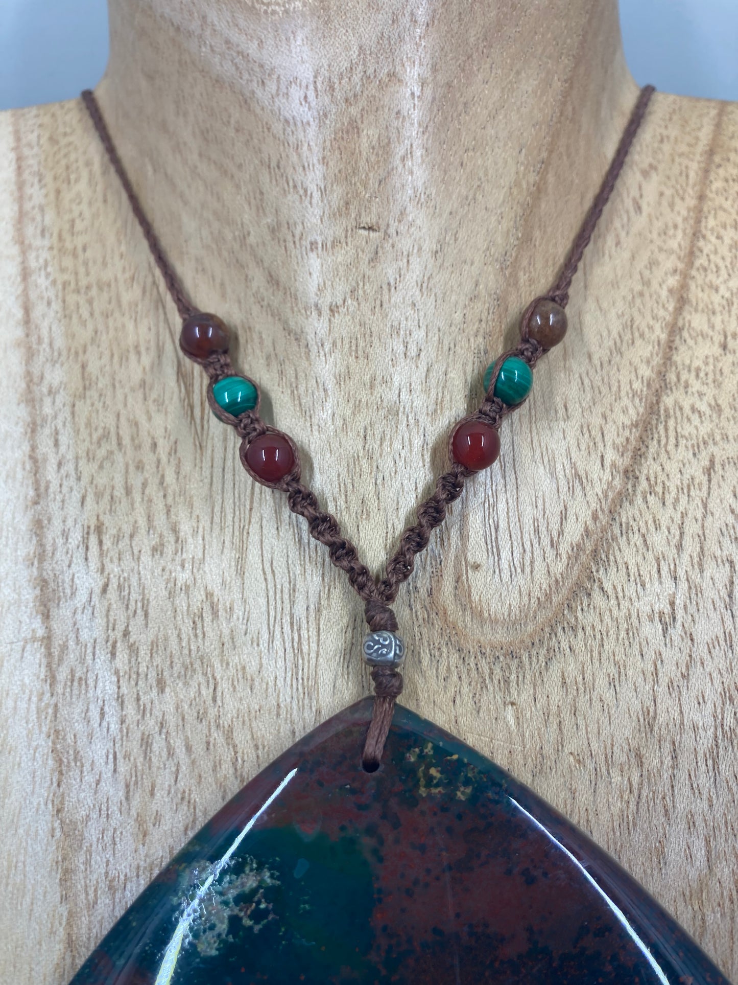 Bloodstone Macrame Necklace