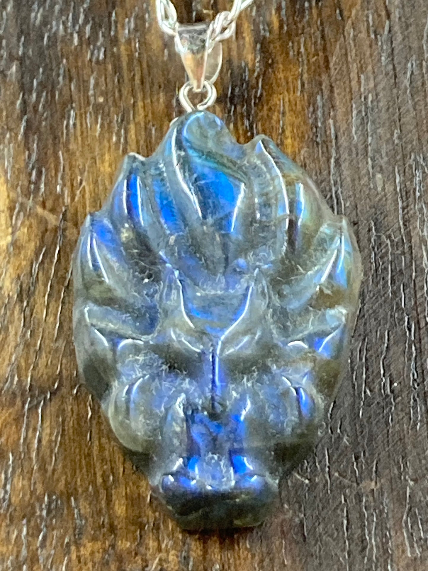 Labradorite 9 Tail Fox Pendant