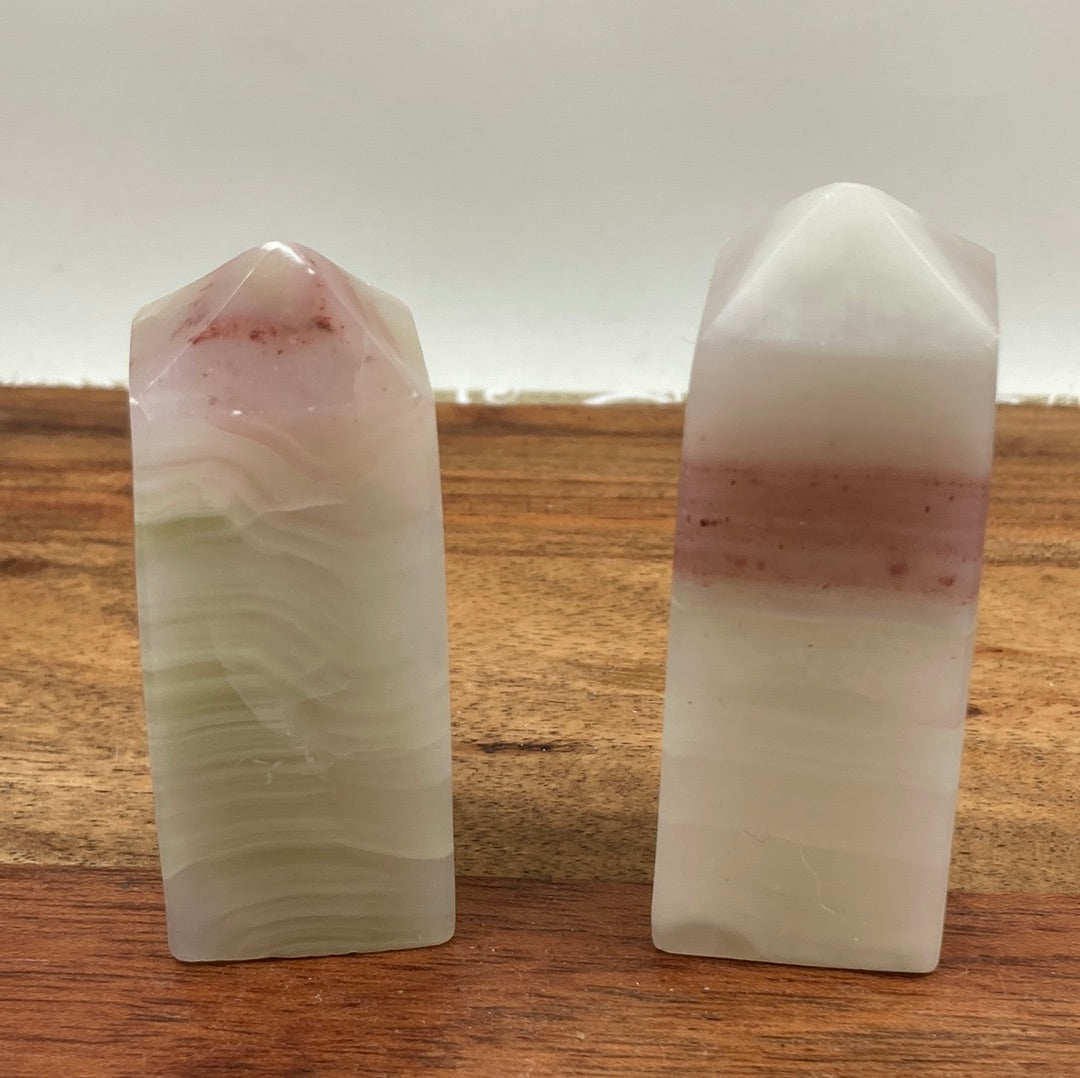 Pink Banded Onyx Tower