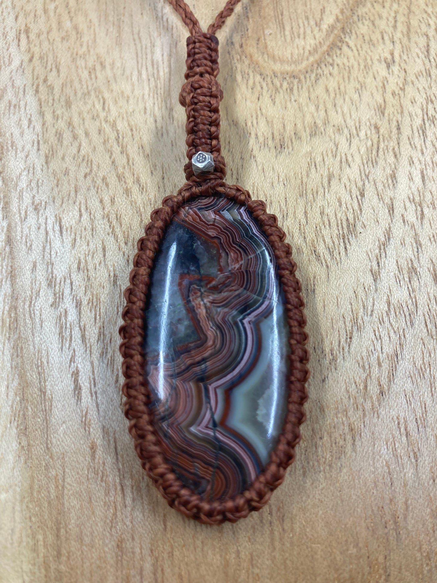 Crazy Lace Agate Crystal macrame jewellery