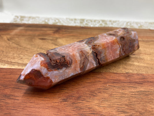 Red Moss Agate Double Terminated Point