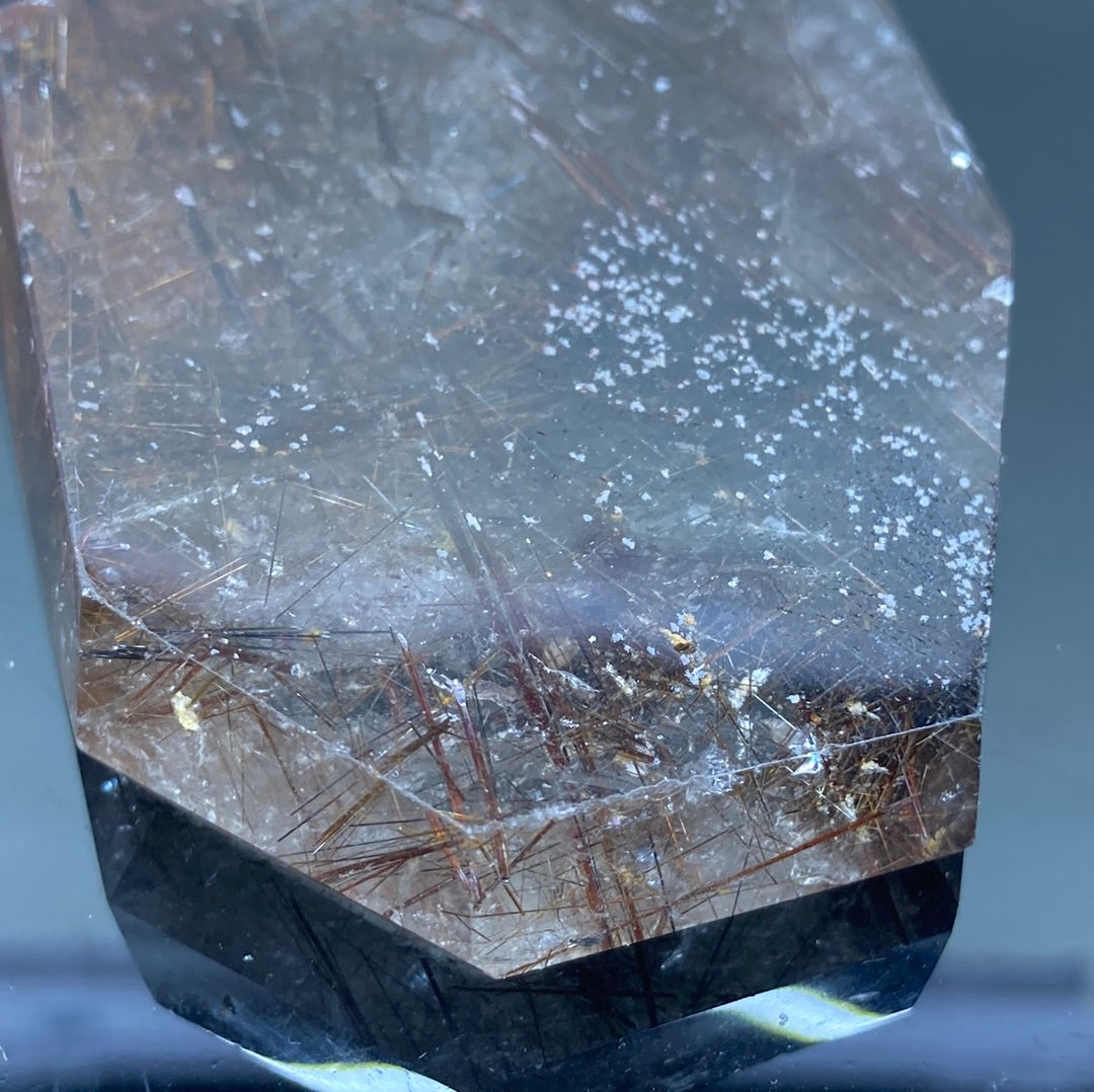 Copper Rutile in Smokey Quartz