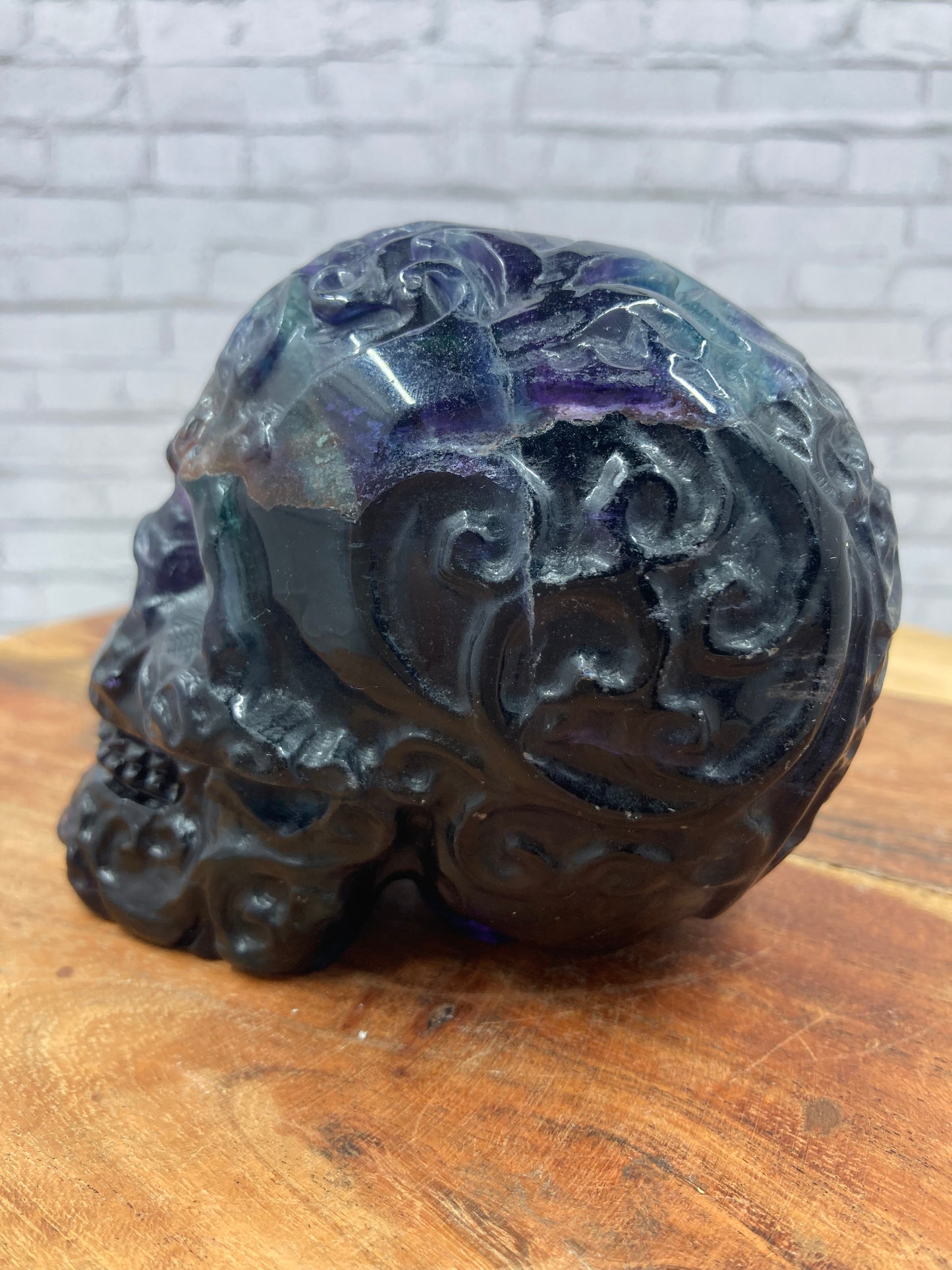 Rainbow Fluorite Skull