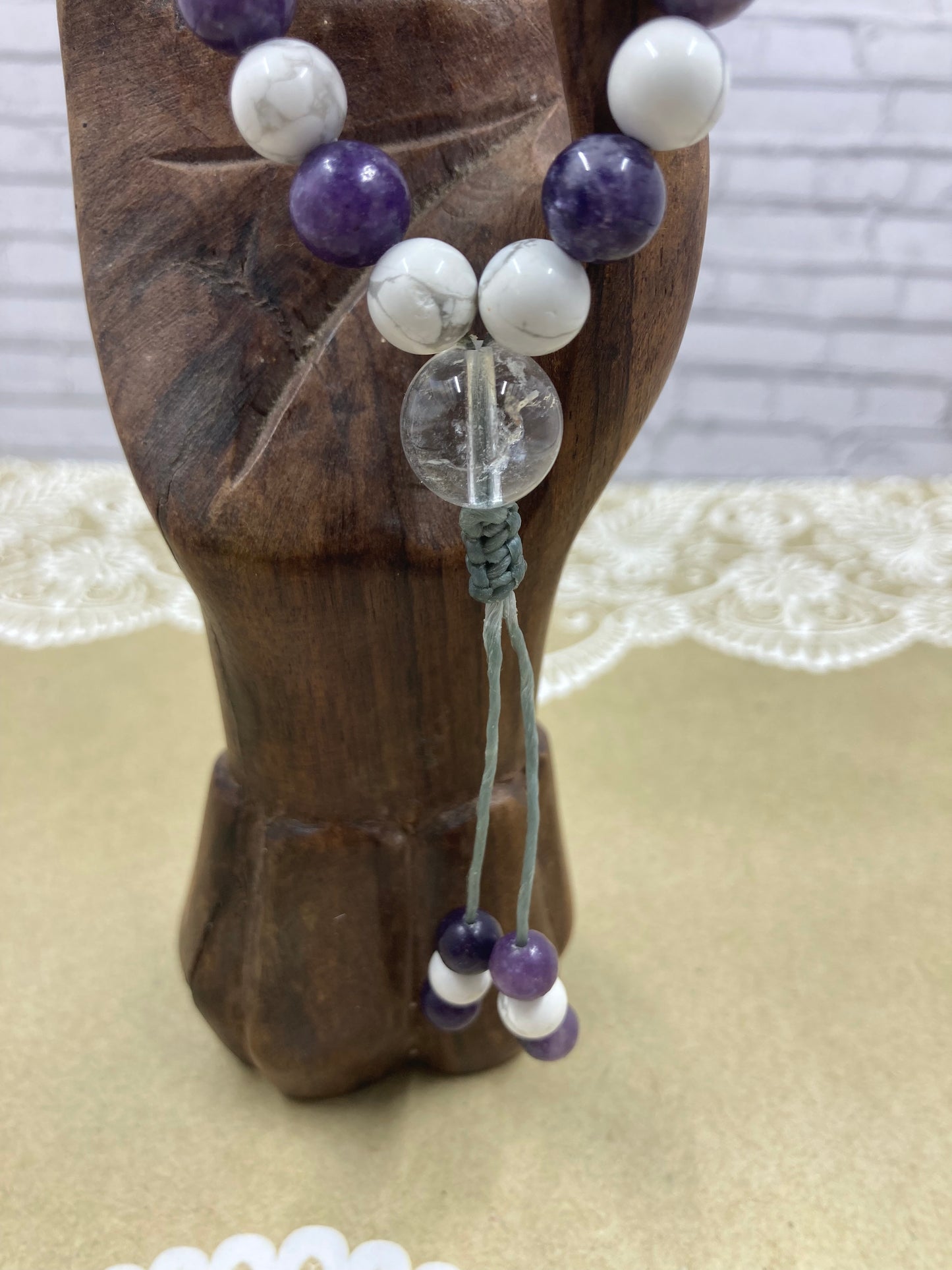 Lepidolite & Howlite Worry Bead Bracelet