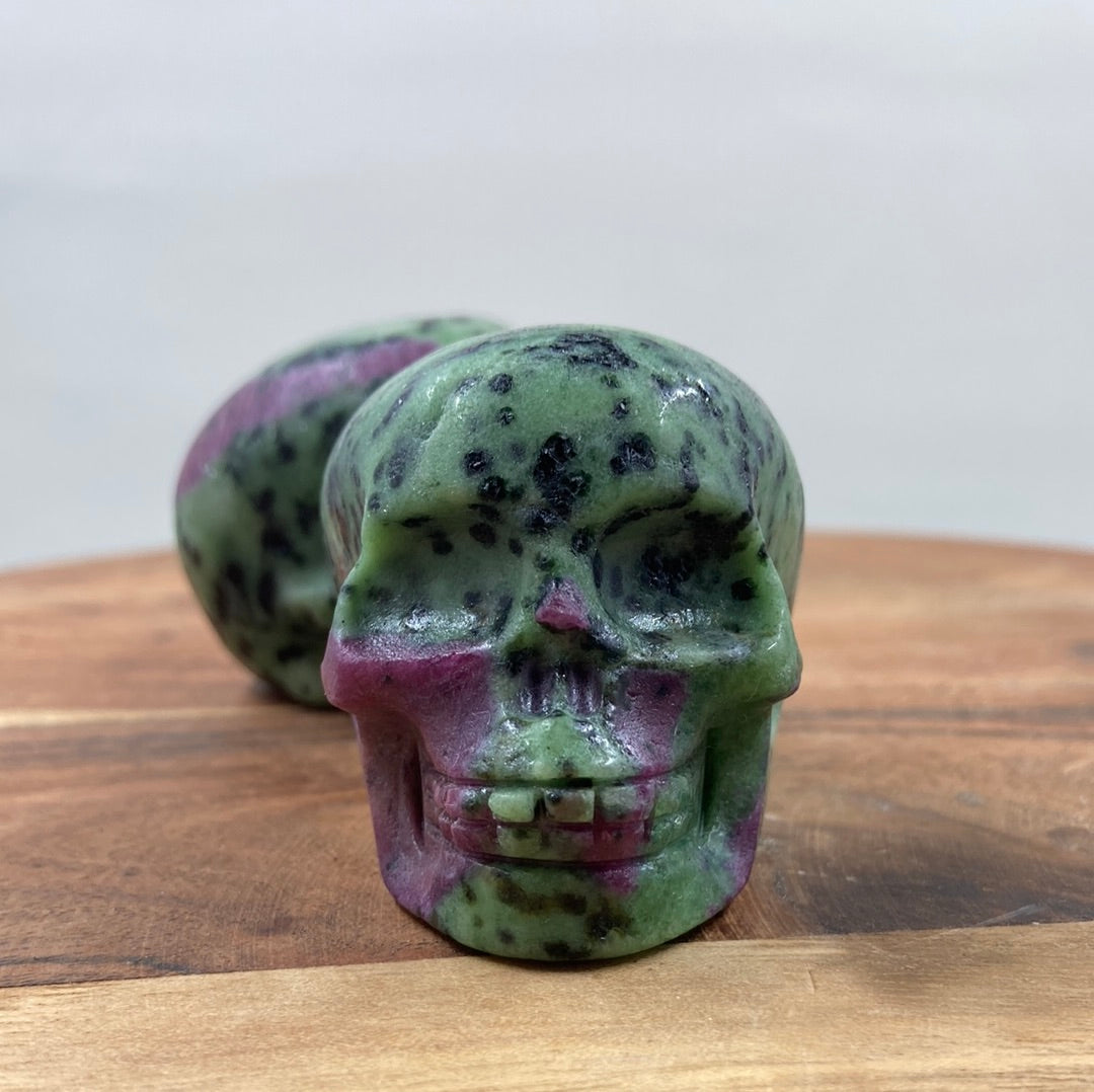 Ruby in Zoisite Skulls