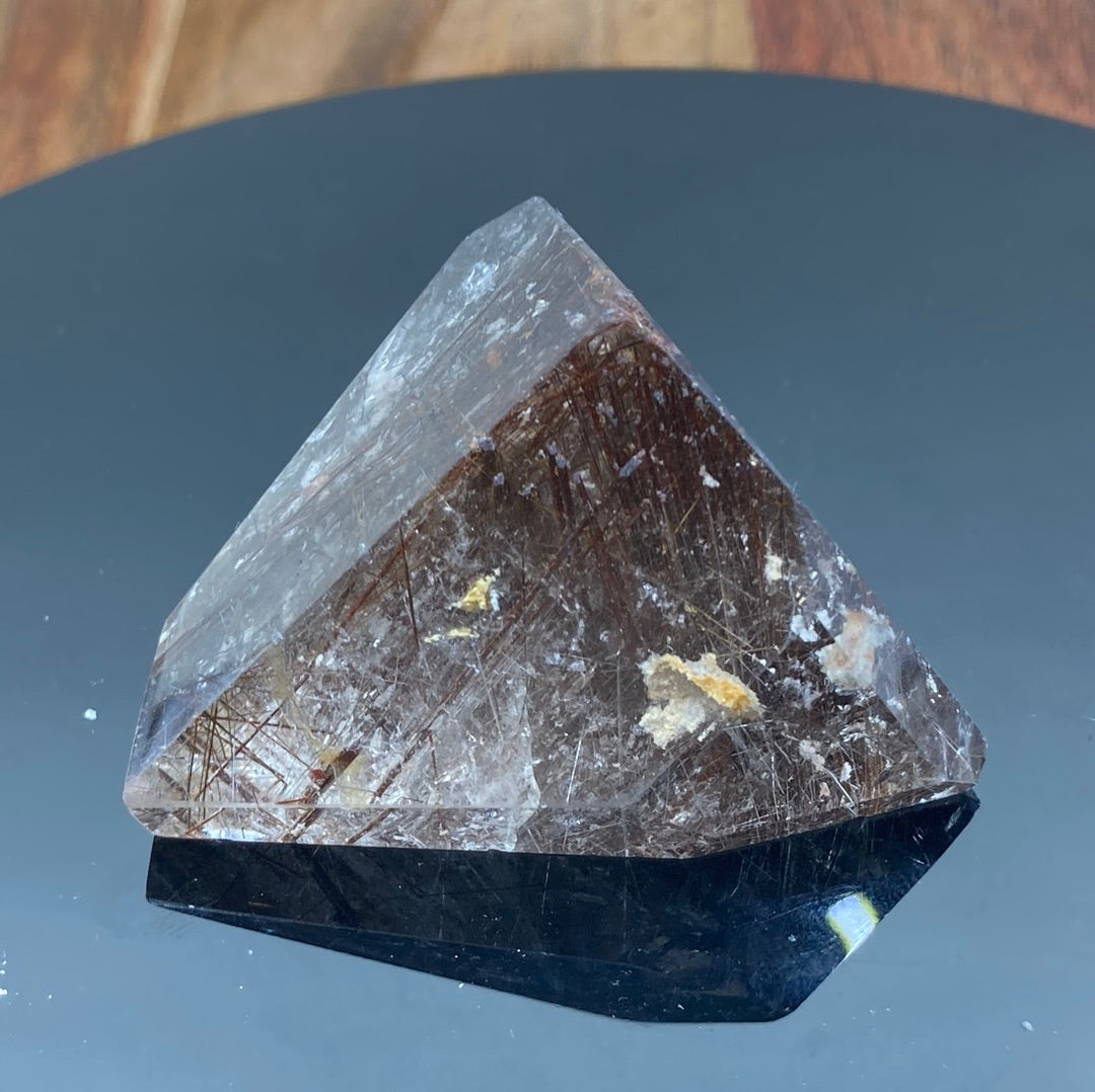 Copper Rutile in Smokey Quartz