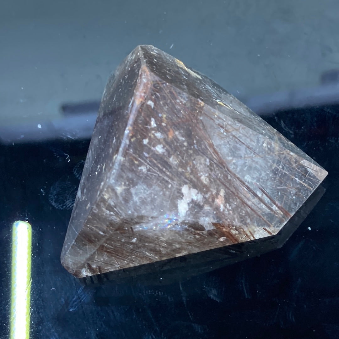 Copper Rutile in Smokey Quartz