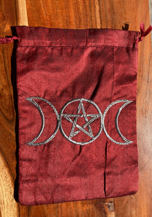 Triple Moon with Pentagram Tarot Card Bag