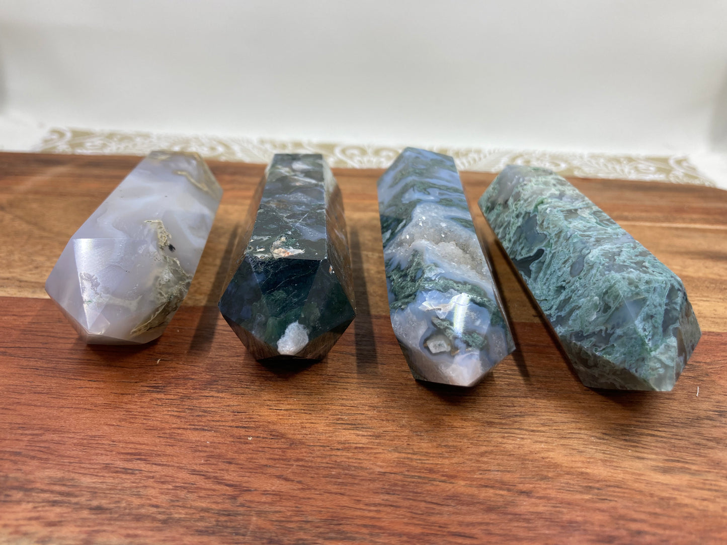 Moss Agate Double Terminated Wand