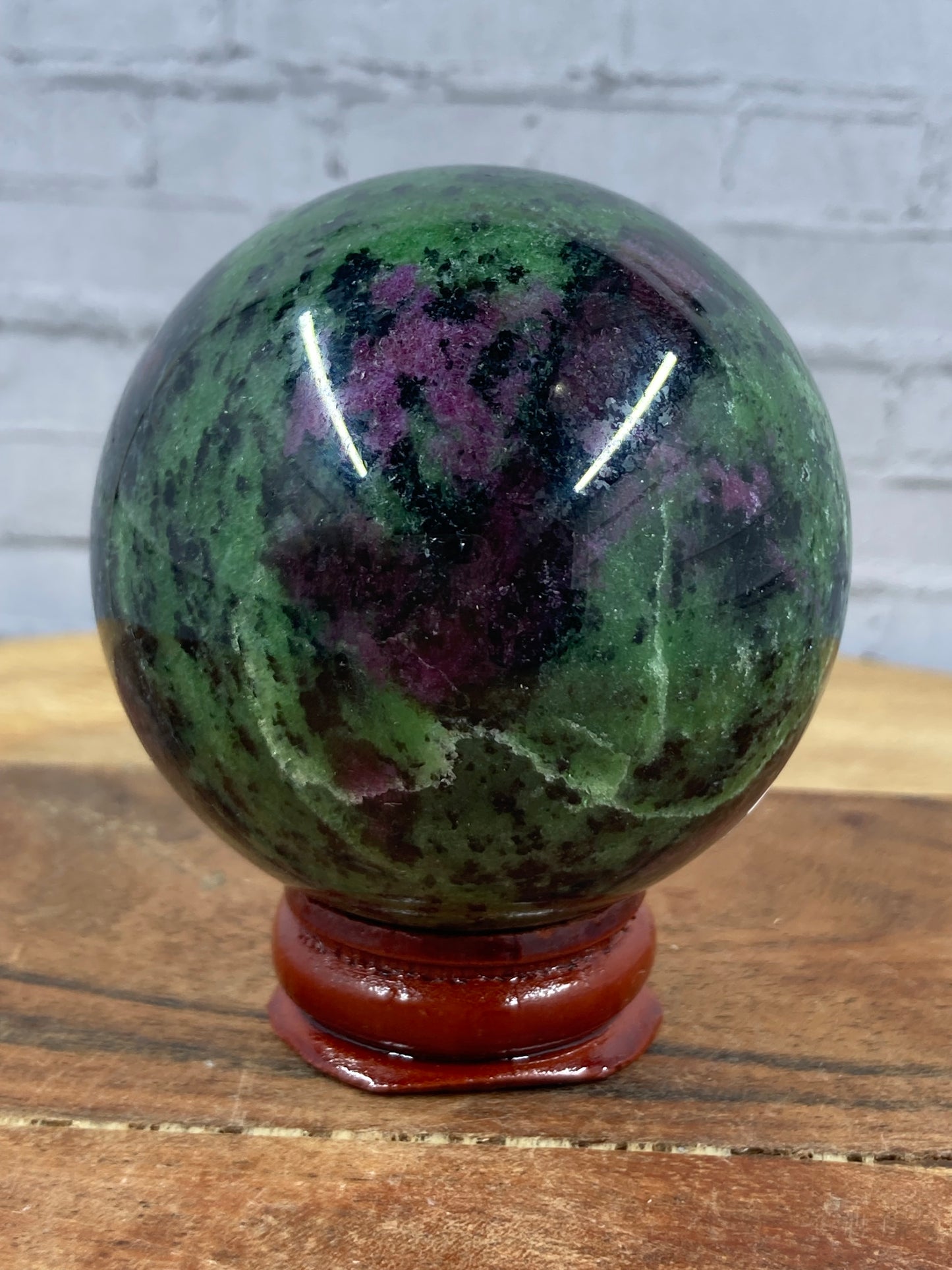 Ruby in Zoisite Sphere