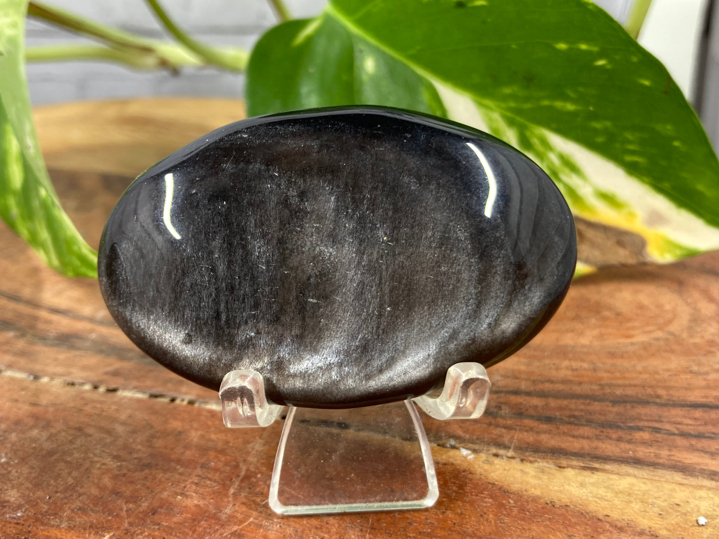 Silver Sheen Obsidian Palm Stones