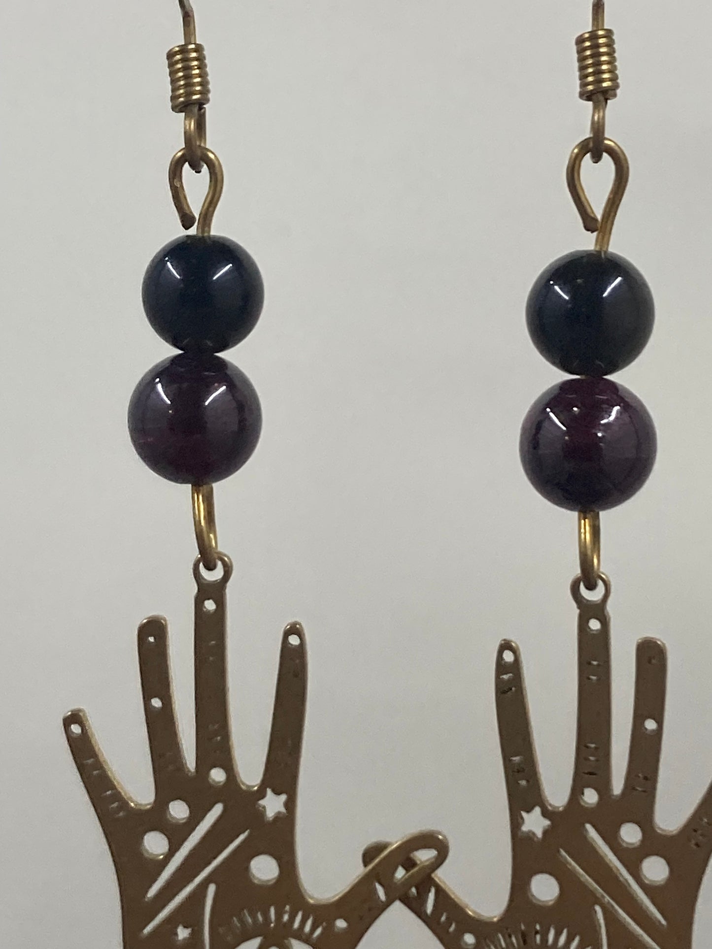 Brass Mystic Hands Earrings