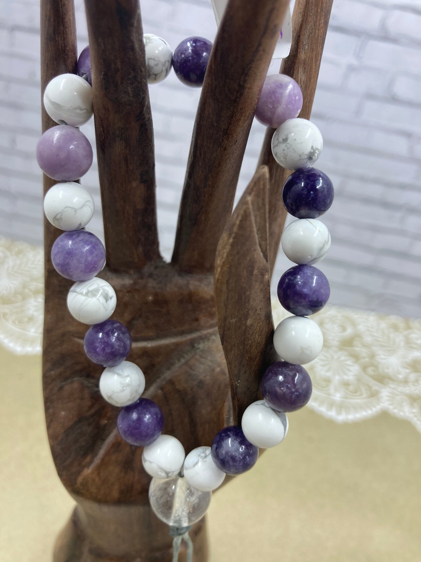 Lepidolite & Howlite Worry Bead Bracelet