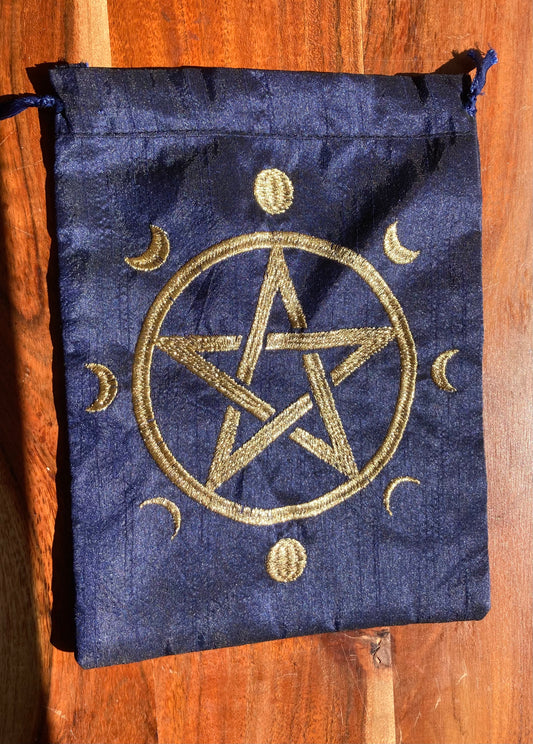 Pentagram  & Moons Tarot Card Bag