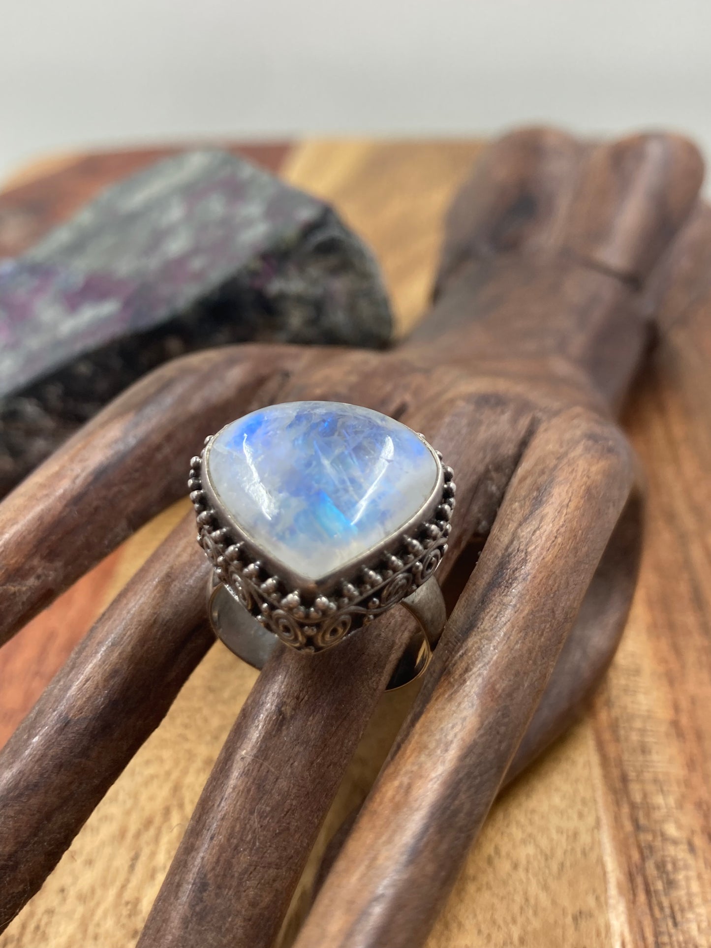 Rainbow Moonstone Ring