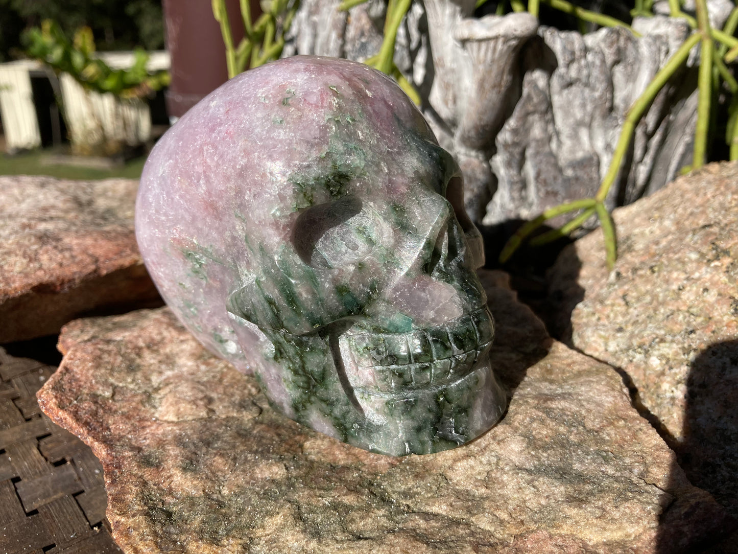 Pink & Green Tourmaline Skull