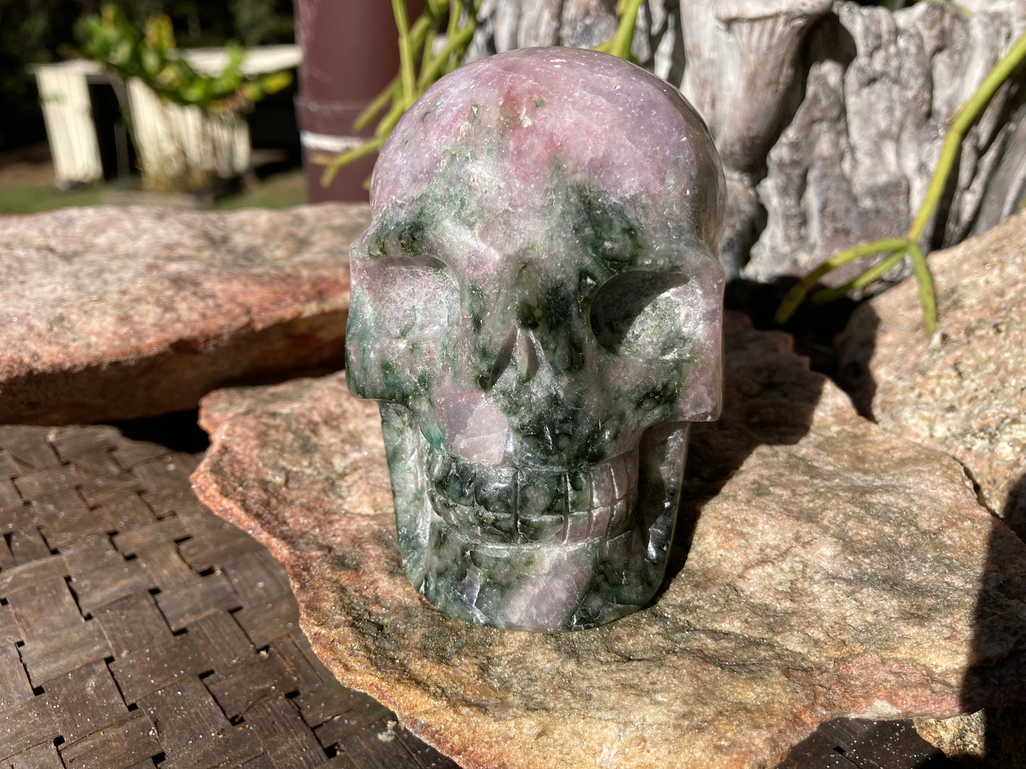 Pink & Green Tourmaline Skull