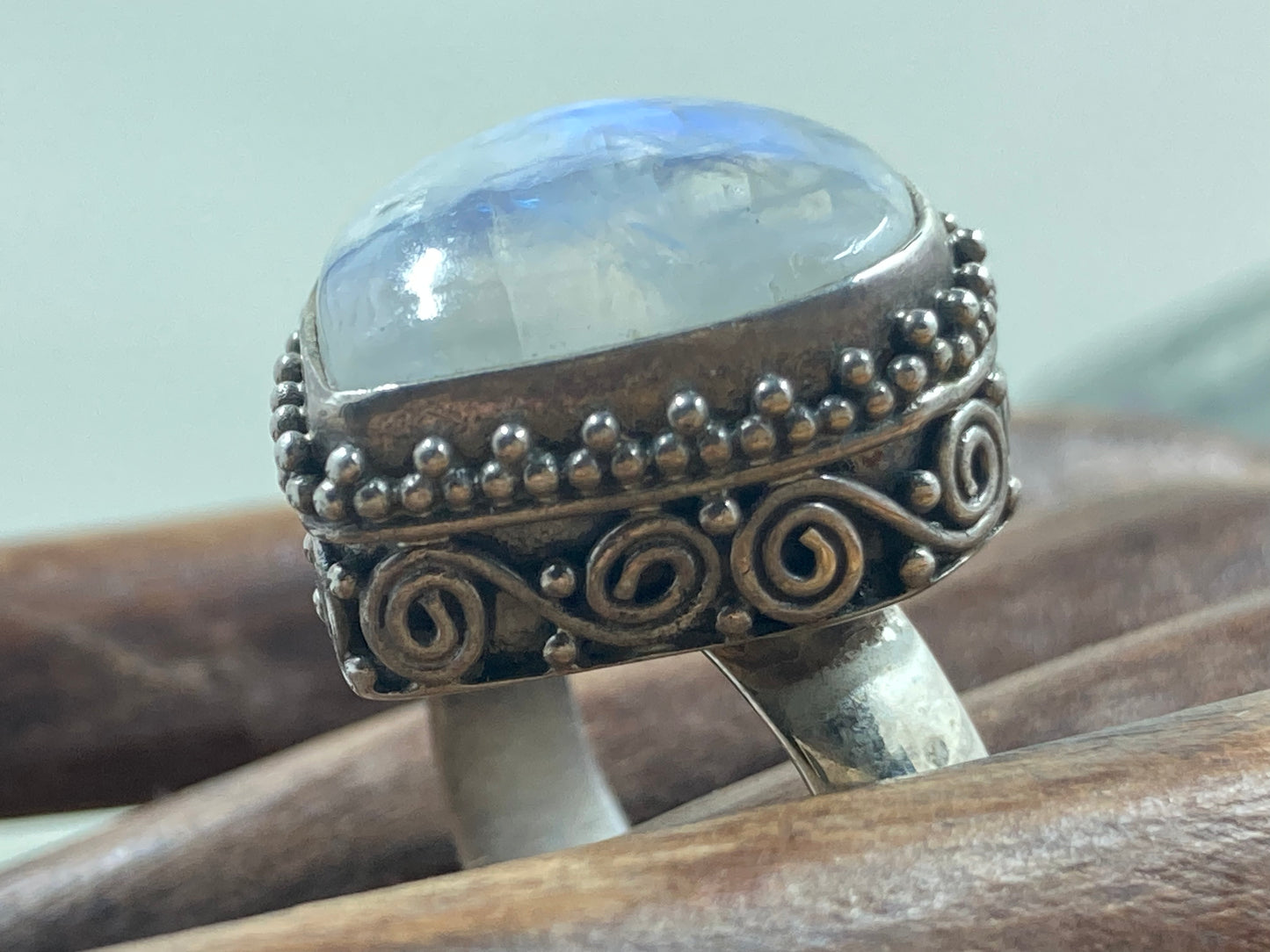 Rainbow Moonstone Ring