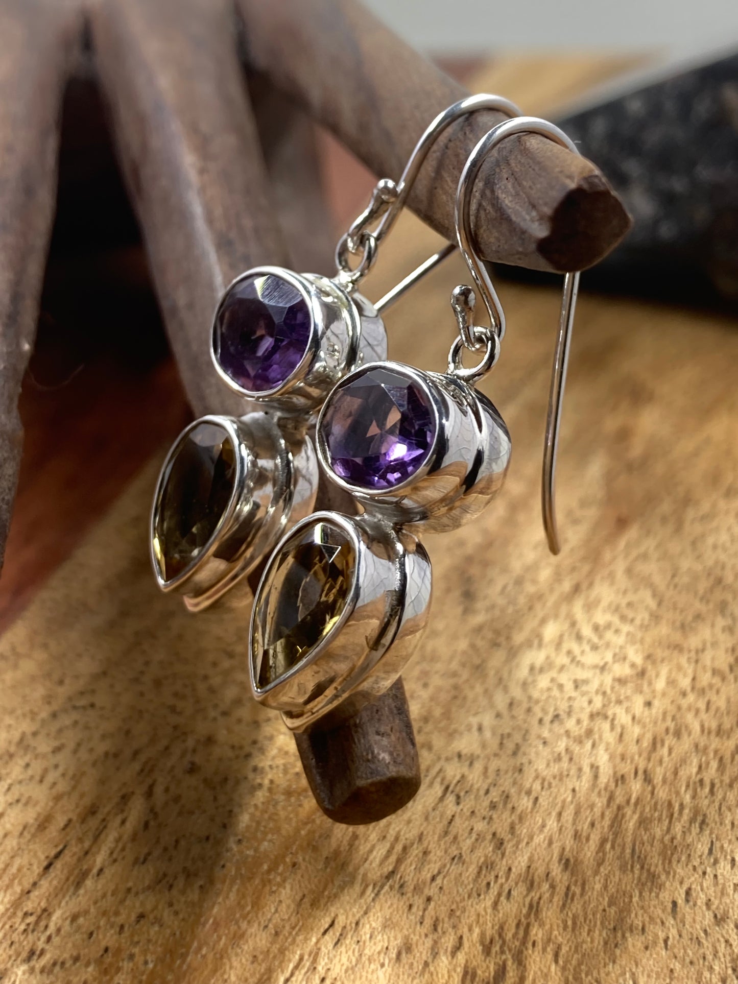 Citrine & Amethyst Earrings