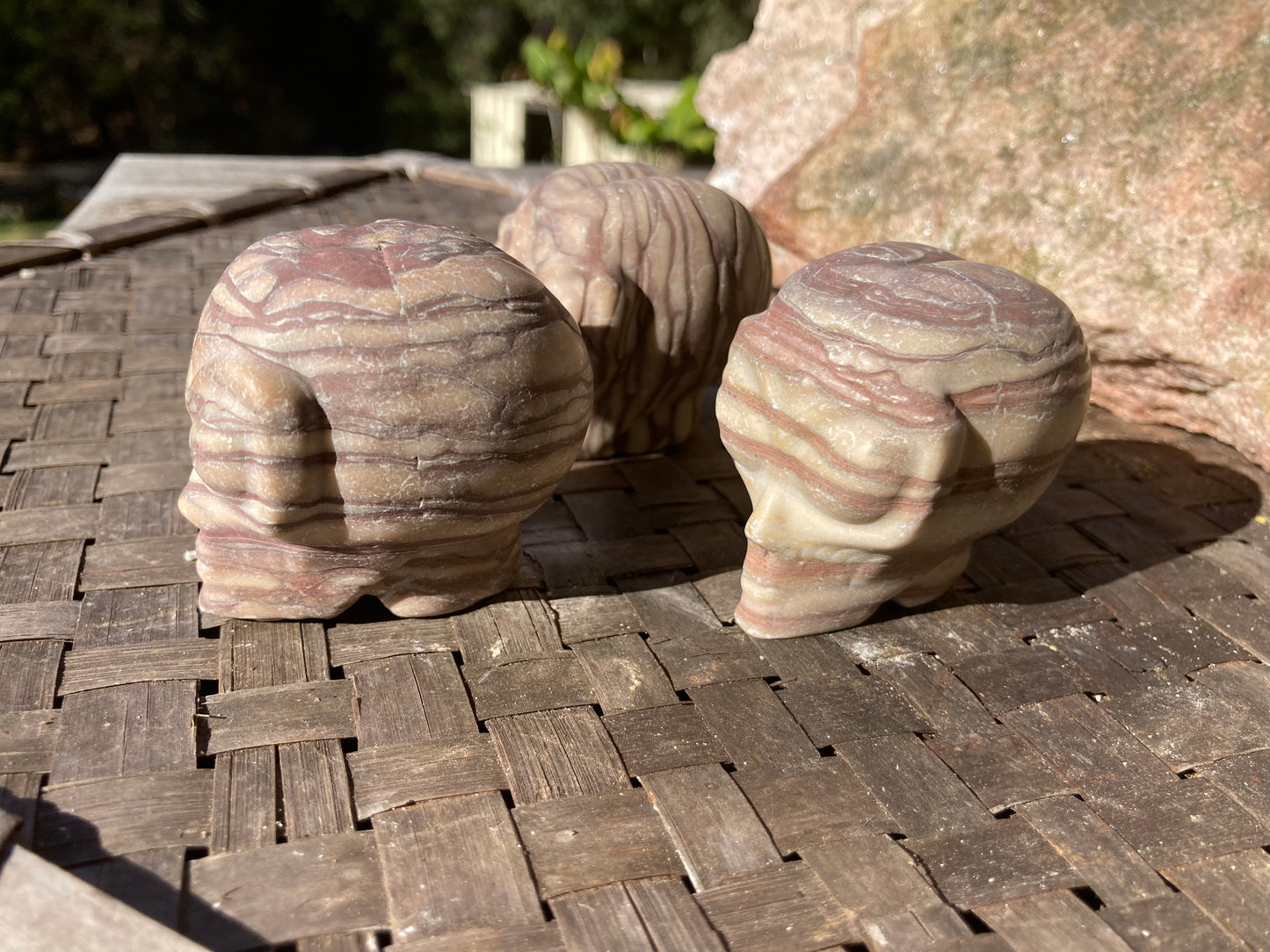 Brown Zebra Jasper Alien Skulls