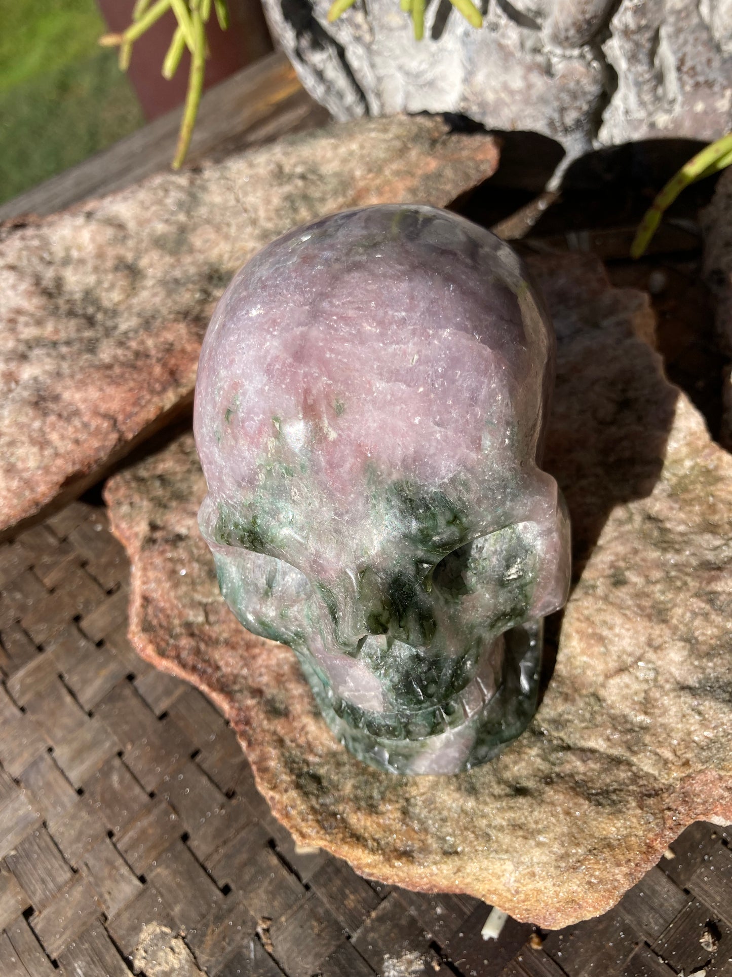 Pink & Green Tourmaline Skull