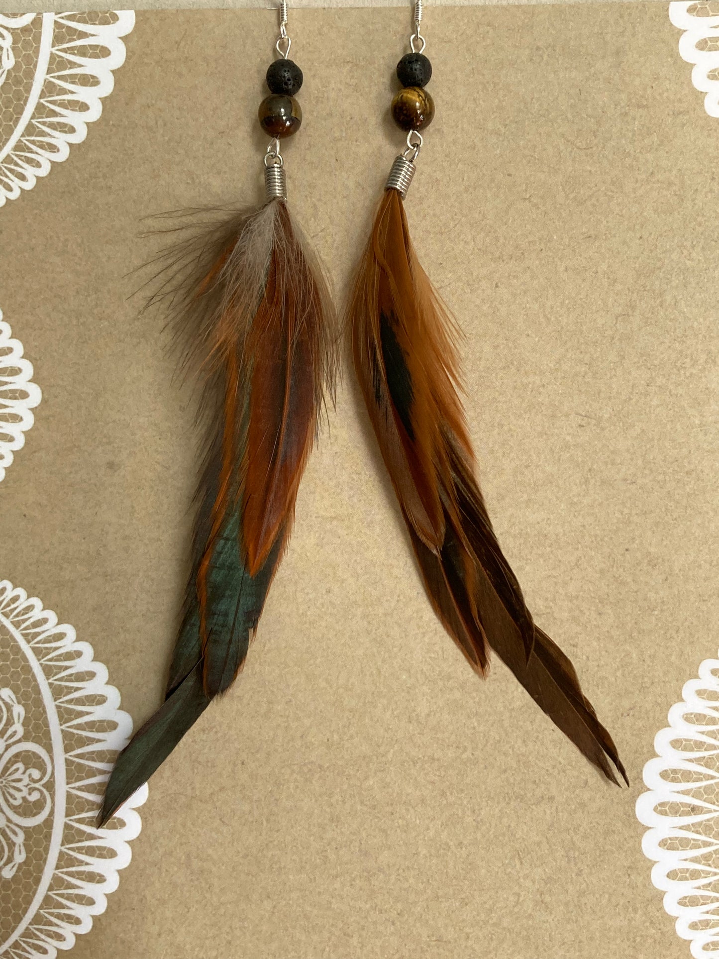 Rooster Feather Earrings