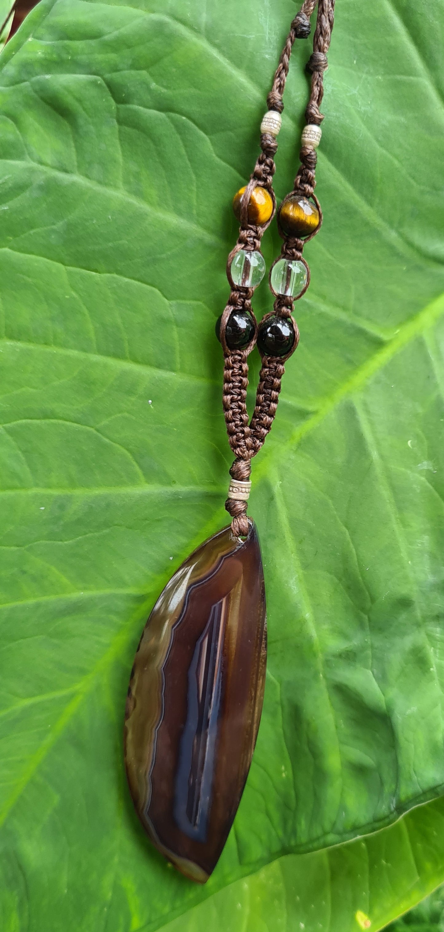 Agate Crystal macrame jewellery