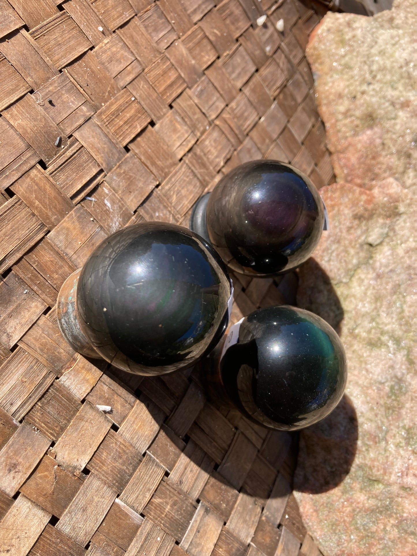 Rainbow Obsidian Spheres