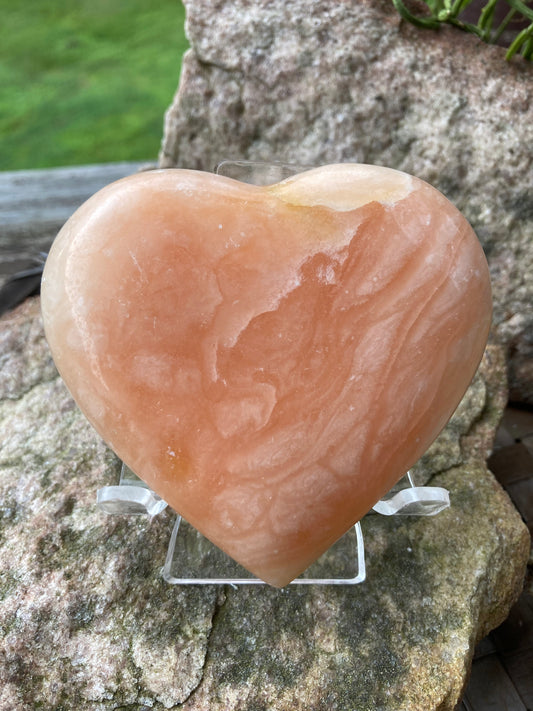 Orange Calcite Heart