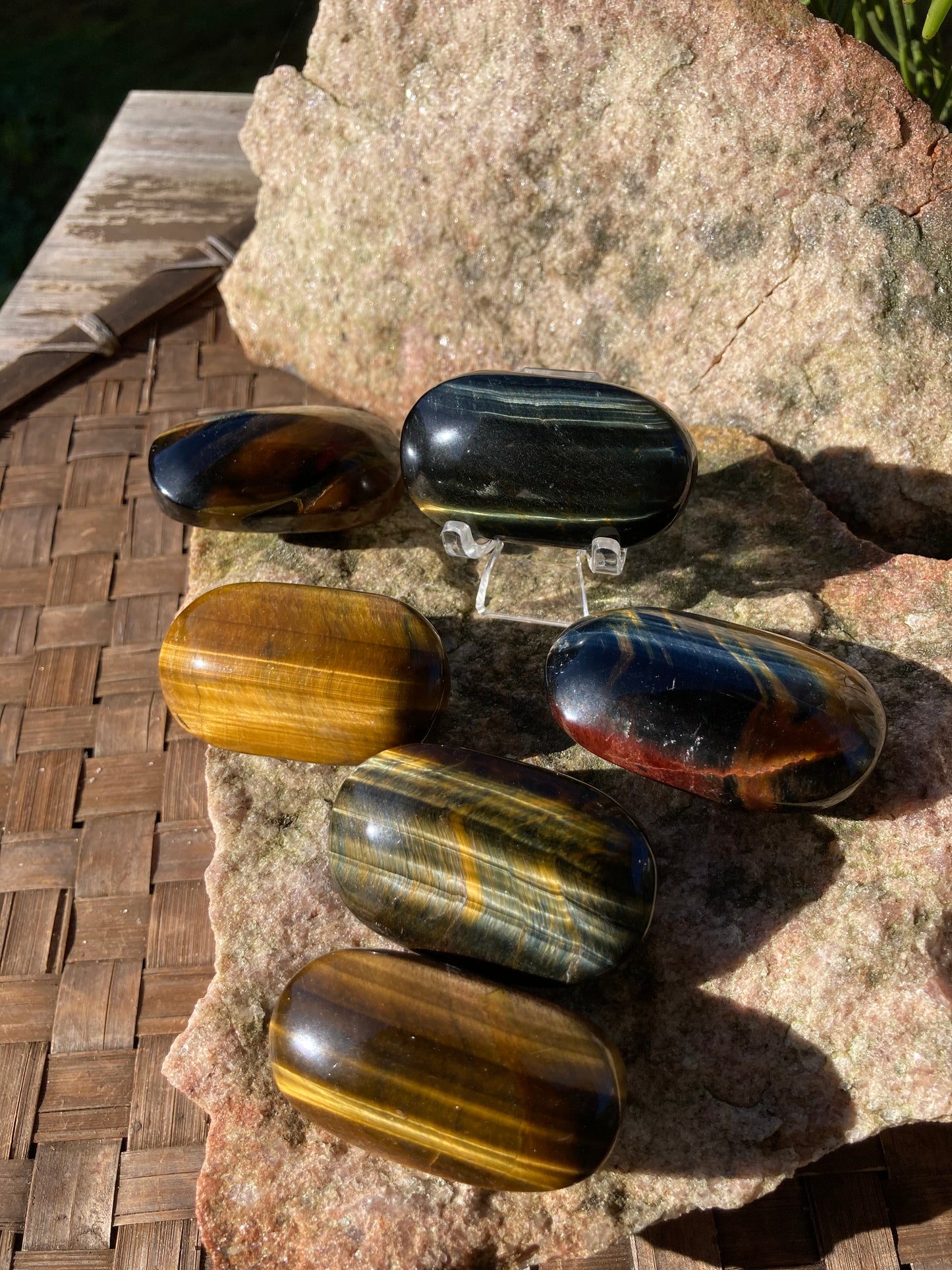 Tigers Eye Palm Stones