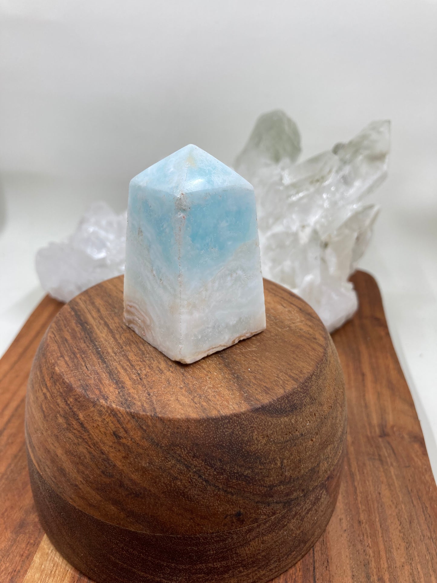 Caribbean Blue Calcite Obelisk