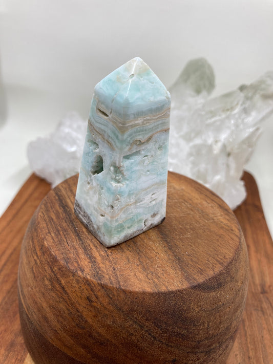 Caribbean Blue Calcite Obelisk