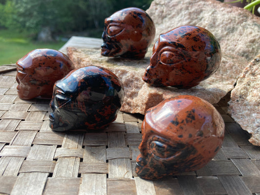 Mahogany Obsidian Alien Skull