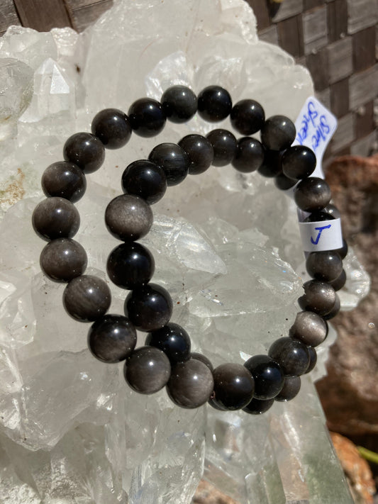 Silver Sheen Obsidian Bracelet