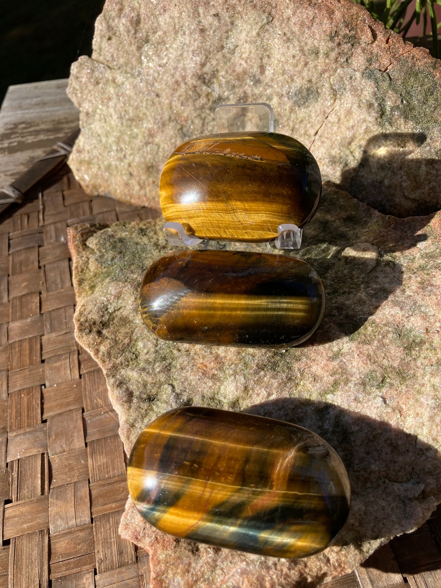 Tigers Eye Palm Stone