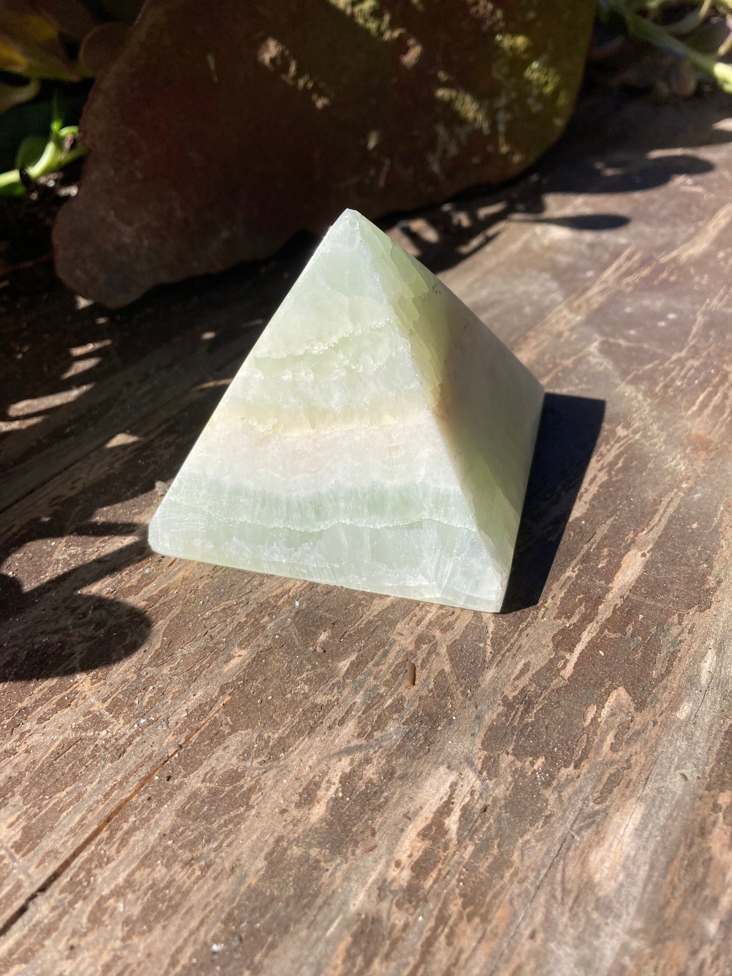 Pistachio Calcite Pyramid