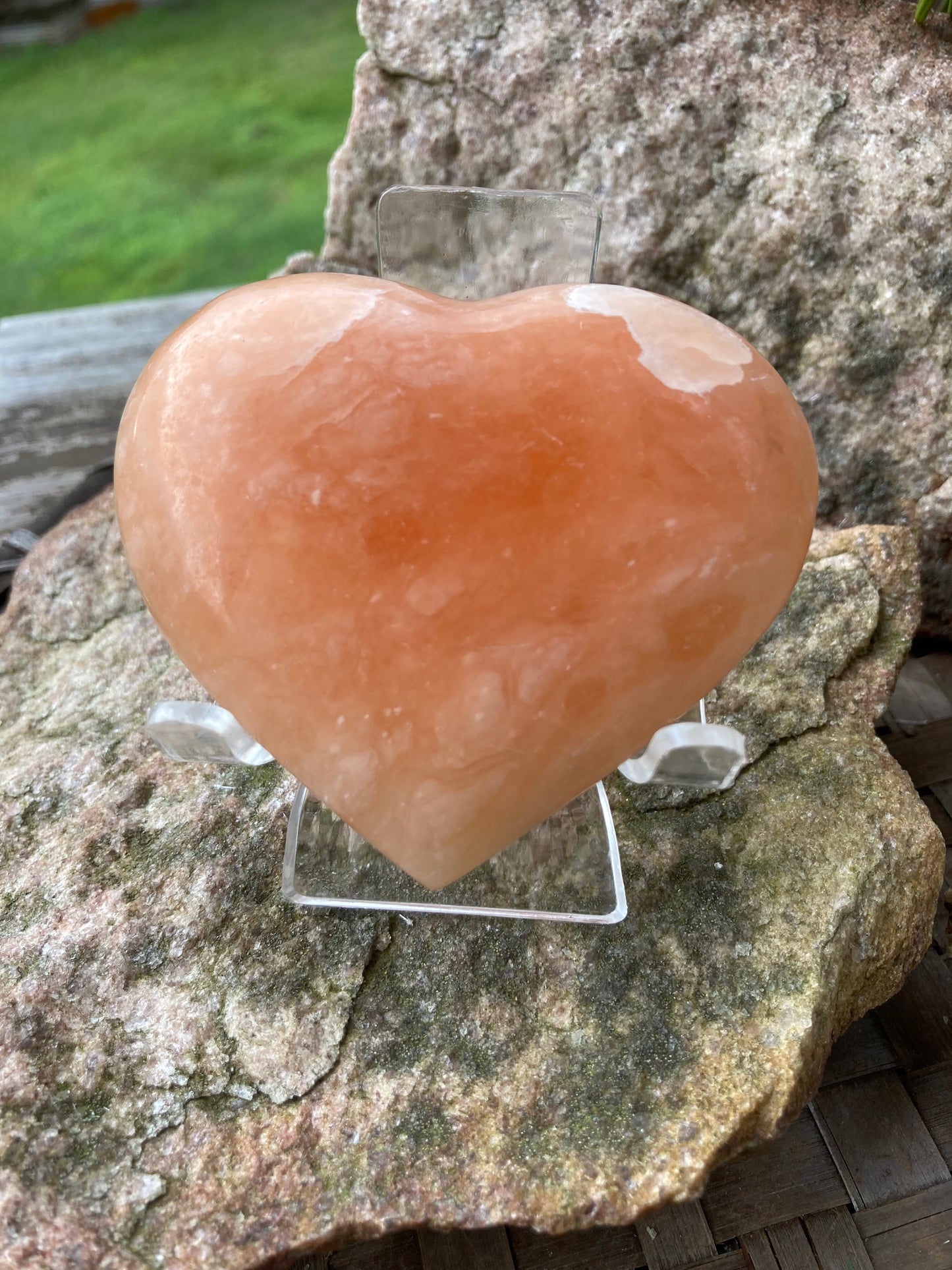 Orange Calcite Heart