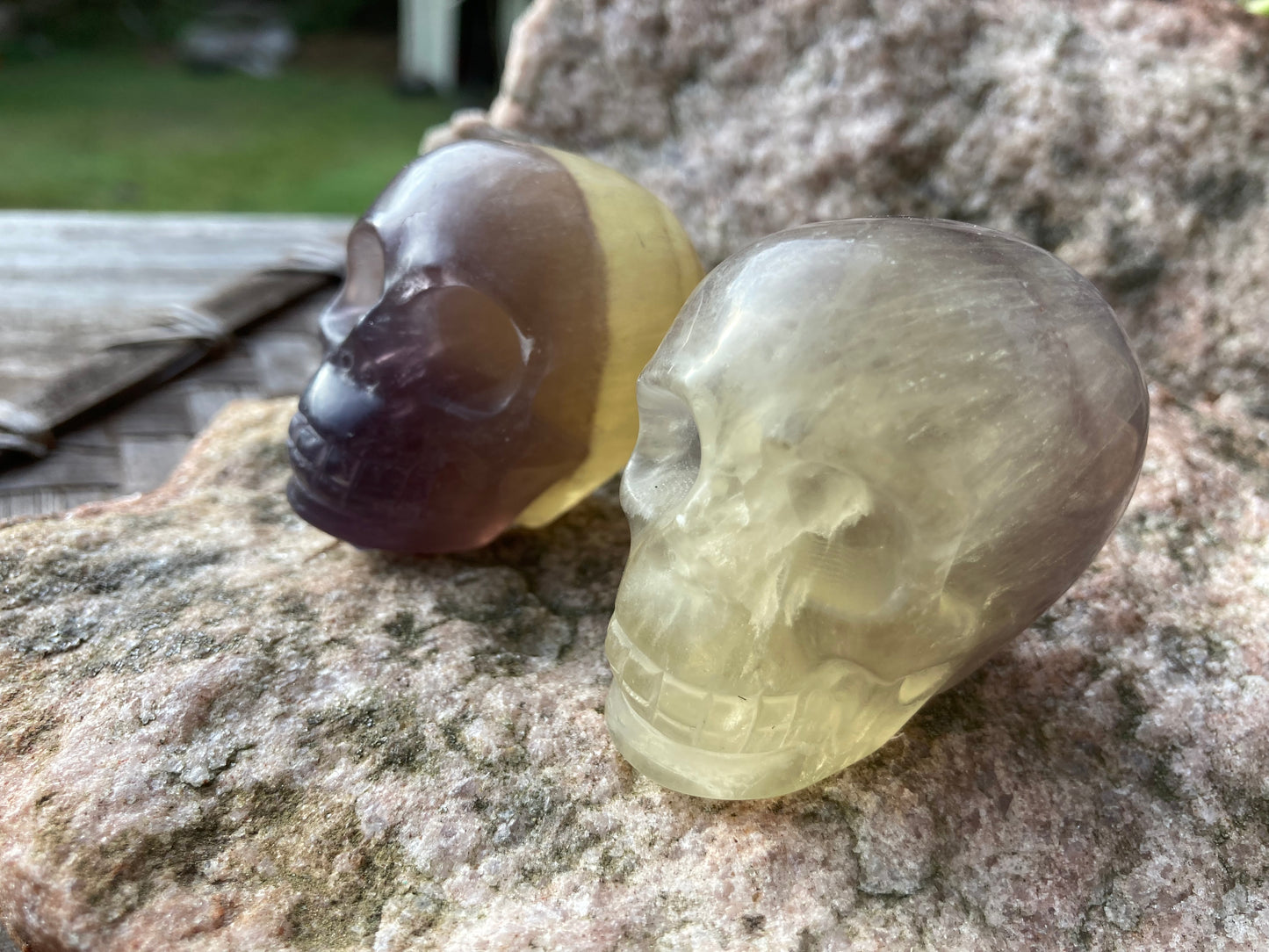 Yellow/Purple Fluorite Skulls