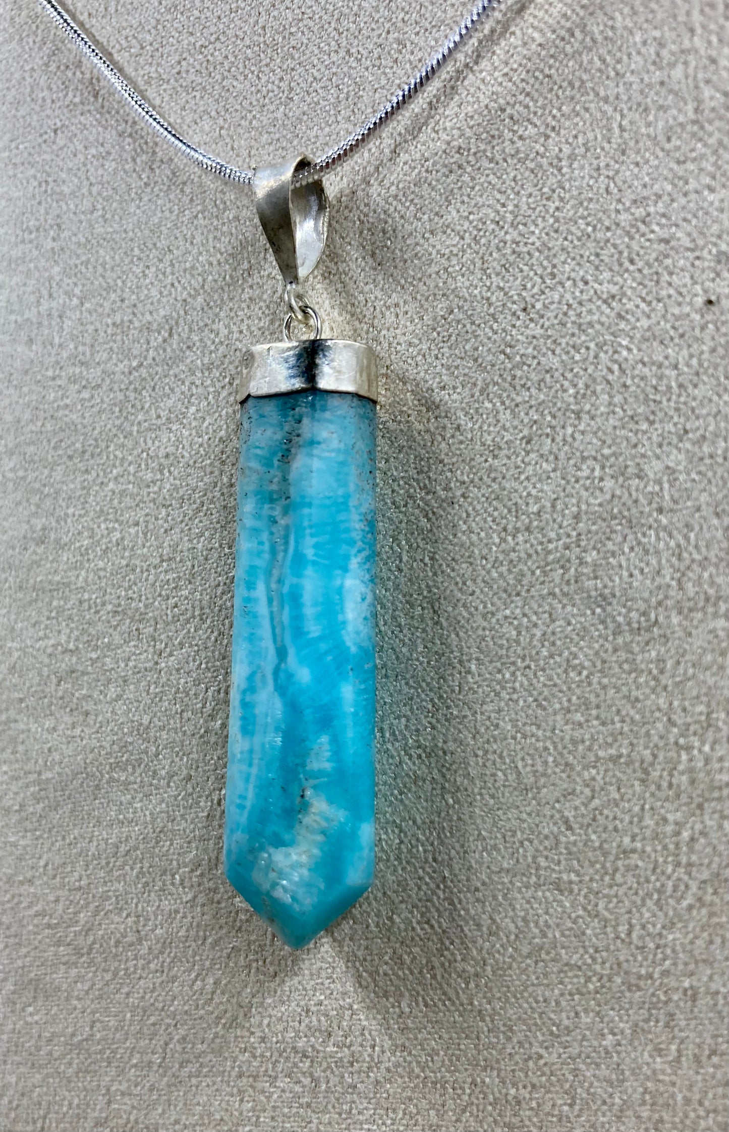 Blue Aragonite Pendant